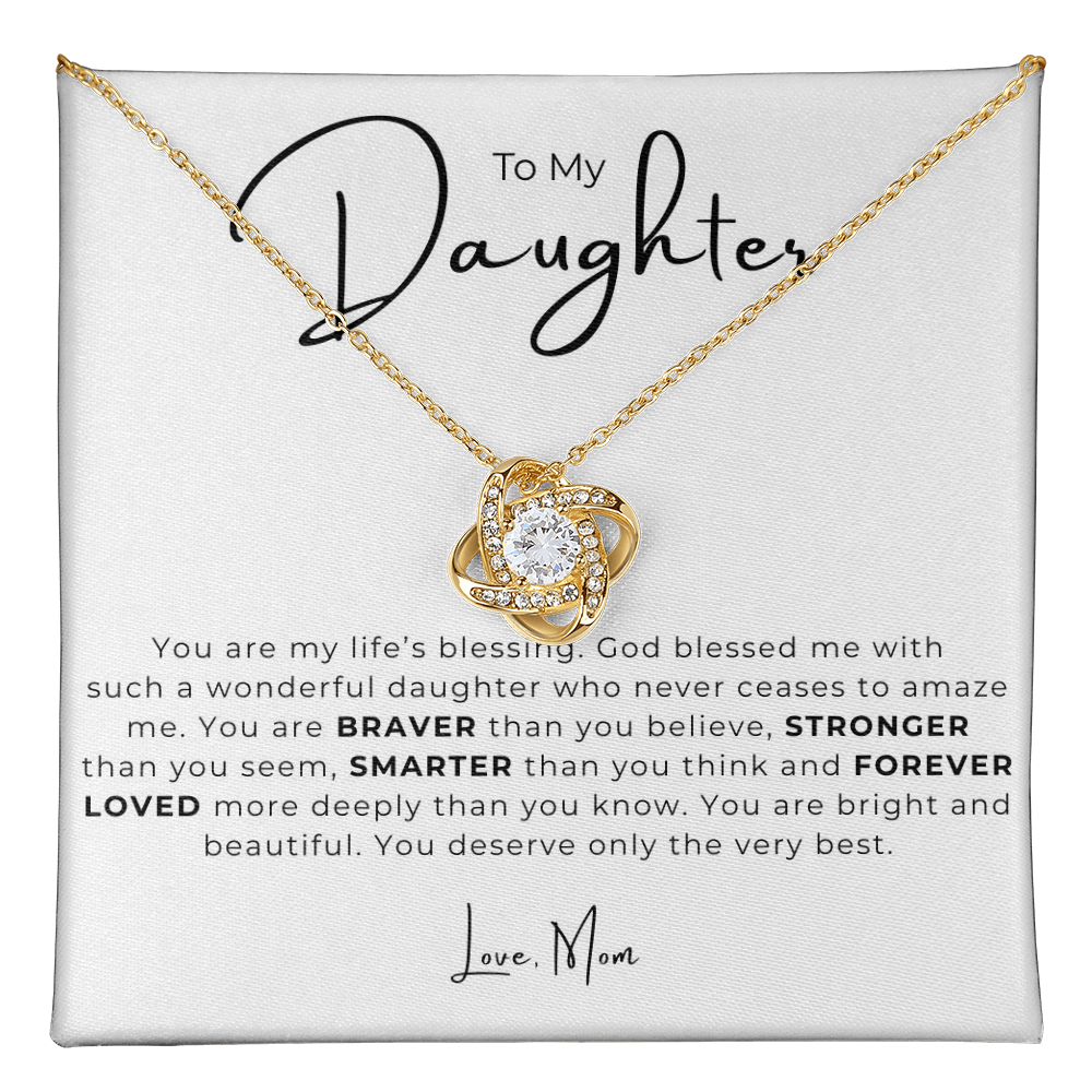 To My Daughter Love Knot Necklace