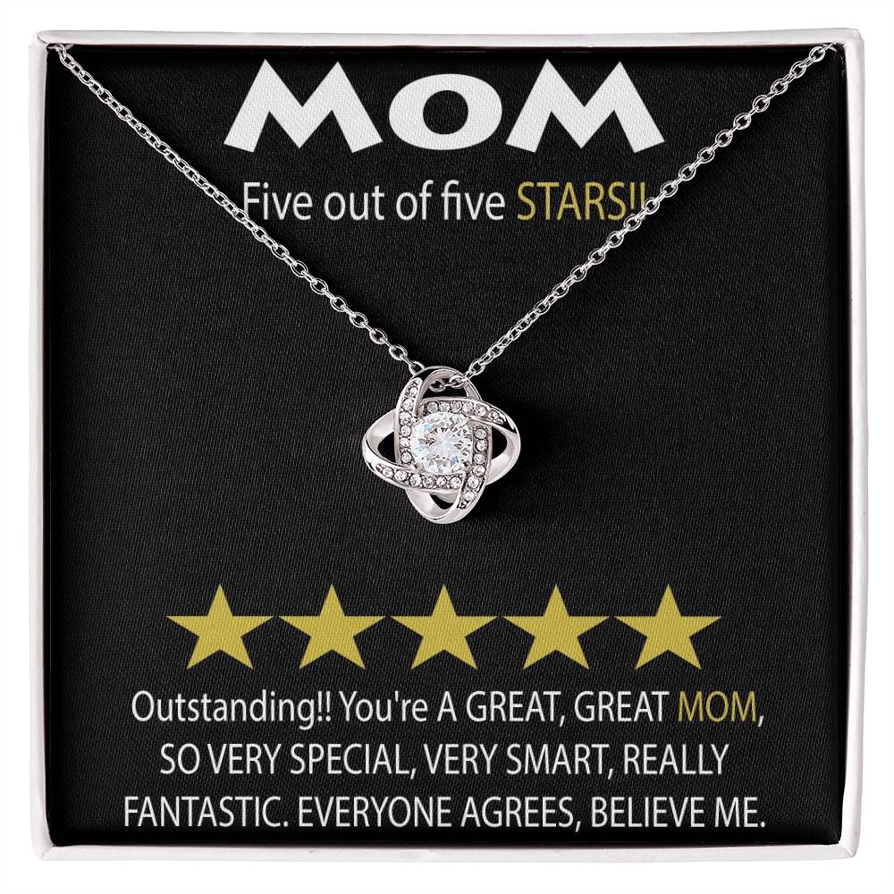 Mom 5 Stars Love Knot Necklace