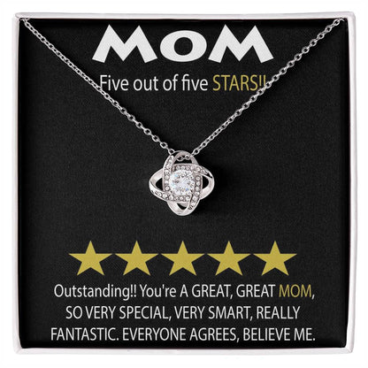 Mom 5 Stars Love Knot Necklace
