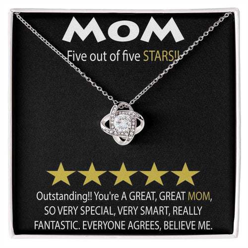Mom 5 Stars Love Knot Necklace