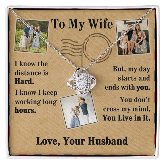 To My Wife Love Knot Necklace