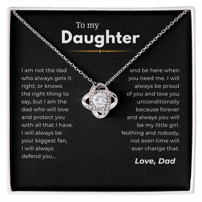 To My Daughter Interlocking Hearts Necklace