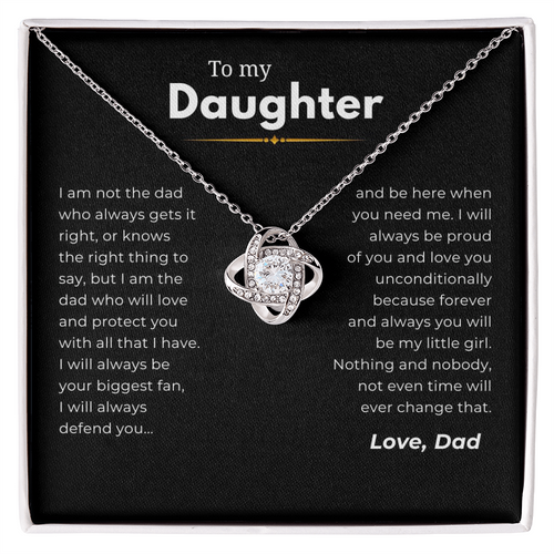 To My Daughter Interlocking Hearts Necklace