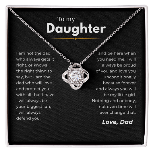 To My Daughter Interlocking Hearts Necklace
