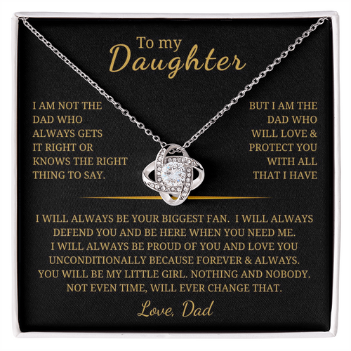 To My Daughter Love Knot Necklace