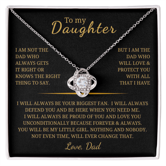 To My Daughter Love Knot Necklace