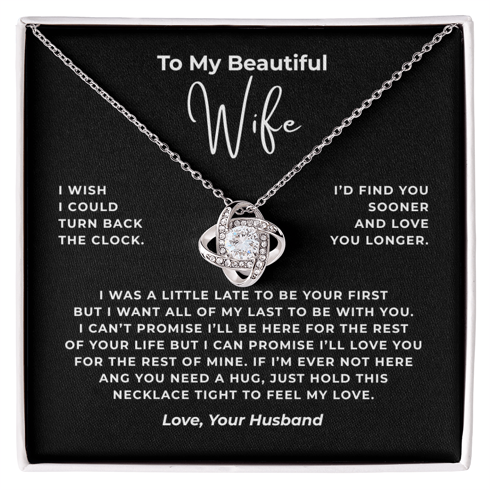 To My Beautiful Wife Interlocking Hearts Necklace