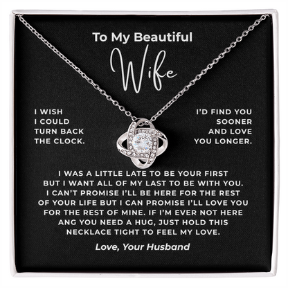 To My Beautiful Wife Interlocking Hearts Necklace