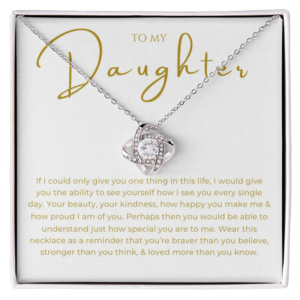To My Daughter Interlocking Hearts Necklace
