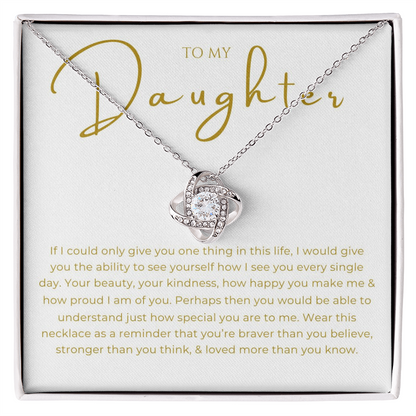 To My Daughter Interlocking Hearts Necklace