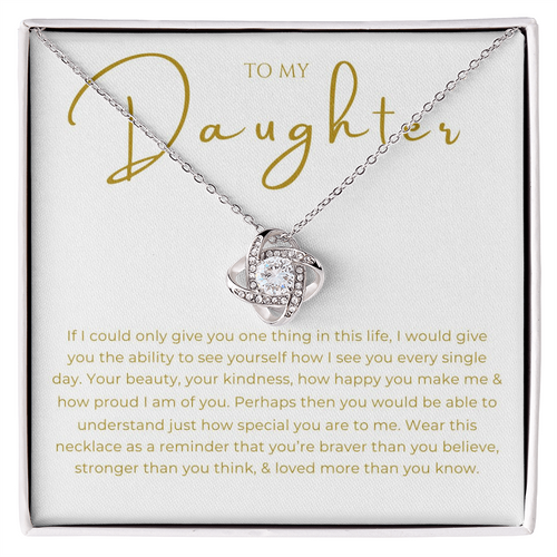 To My Daughter Interlocking Hearts Necklace