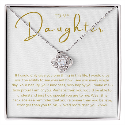 To My Daughter Interlocking Hearts Necklace