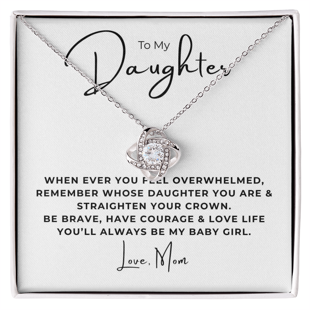 To My Daughter Love Knot Necklace