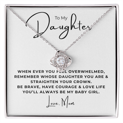 To My Daughter Love Knot Necklace