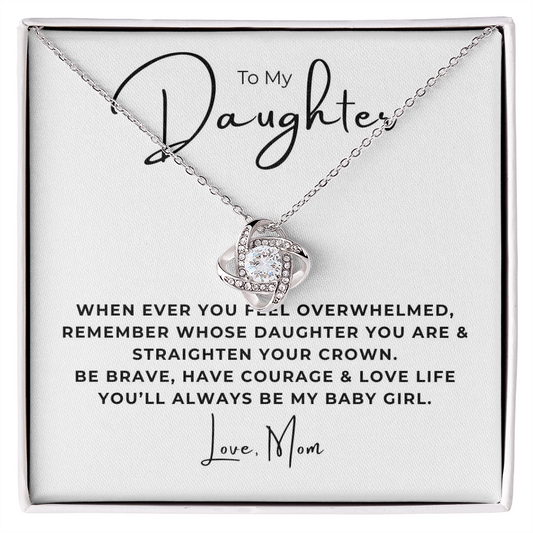 To My Daughter Love Knot Necklace