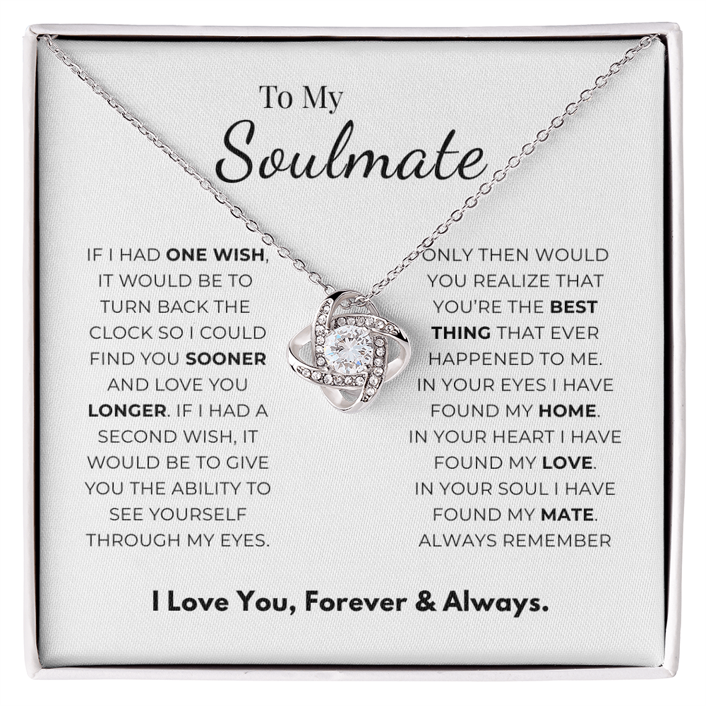 To My Soulmate Love Knot Necklace