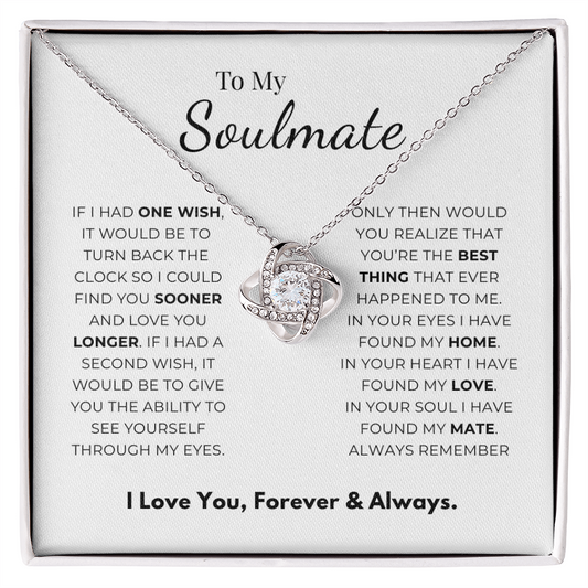 To My Soulmate Love Knot Necklace
