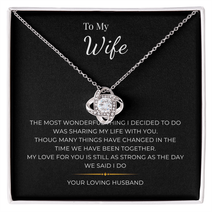 To My Wife Love Knot Necklace