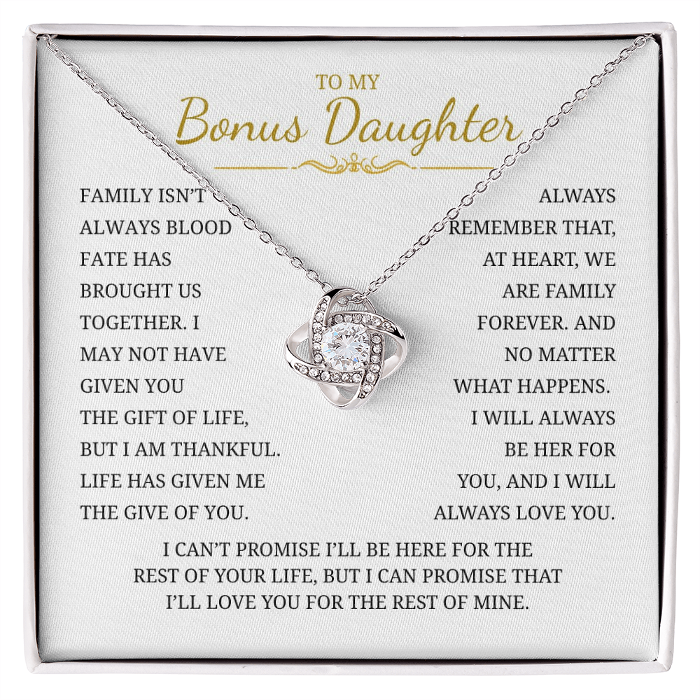 To My Daughter Love Knot Necklace