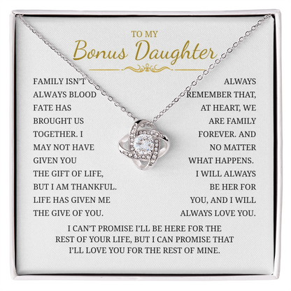To My Daughter Love Knot Necklace