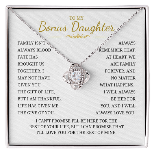 To My Daughter Love Knot Necklace