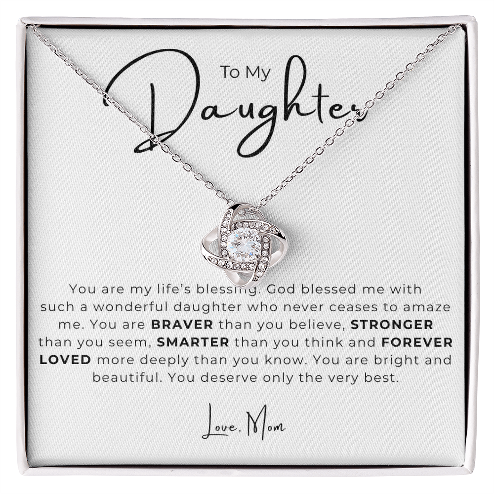 To My Daughter Love Knot Necklace