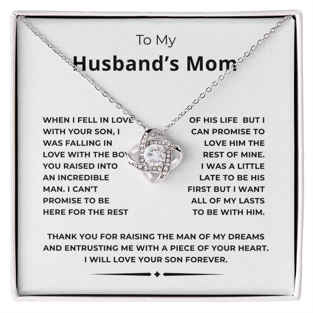 To My Husband's Mom Love Knot Necklace