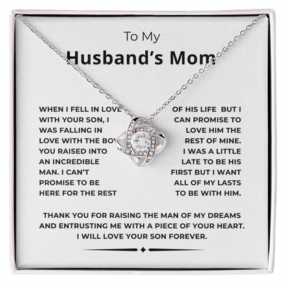 To My Husband's Mom Love Knot Necklace