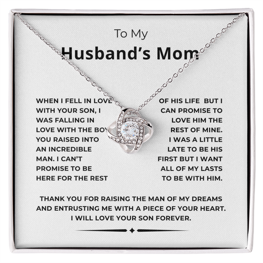To My Husband's Mom Love Knot Necklace