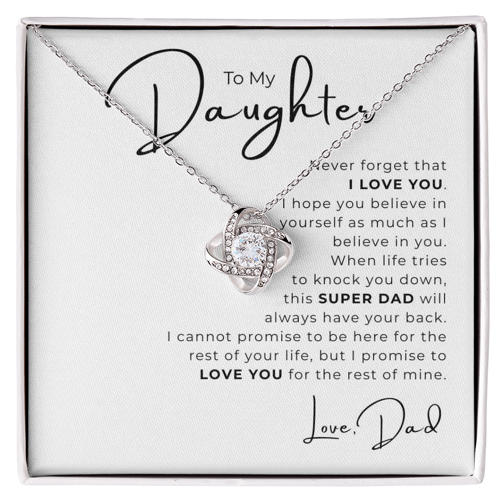 To My Daughter Love Knot Necklace