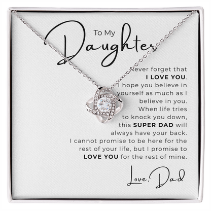 To My Daughter Love Knot Necklace