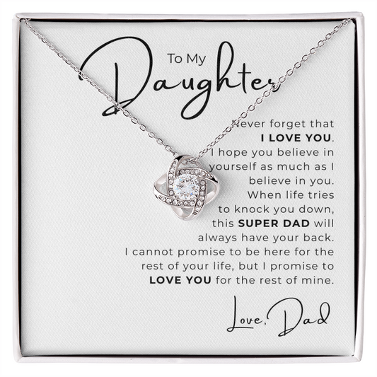 To My Daughter Love Knot Necklace