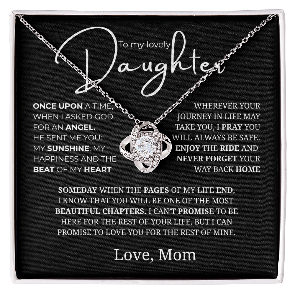 To My Daughter Love Knot Necklace