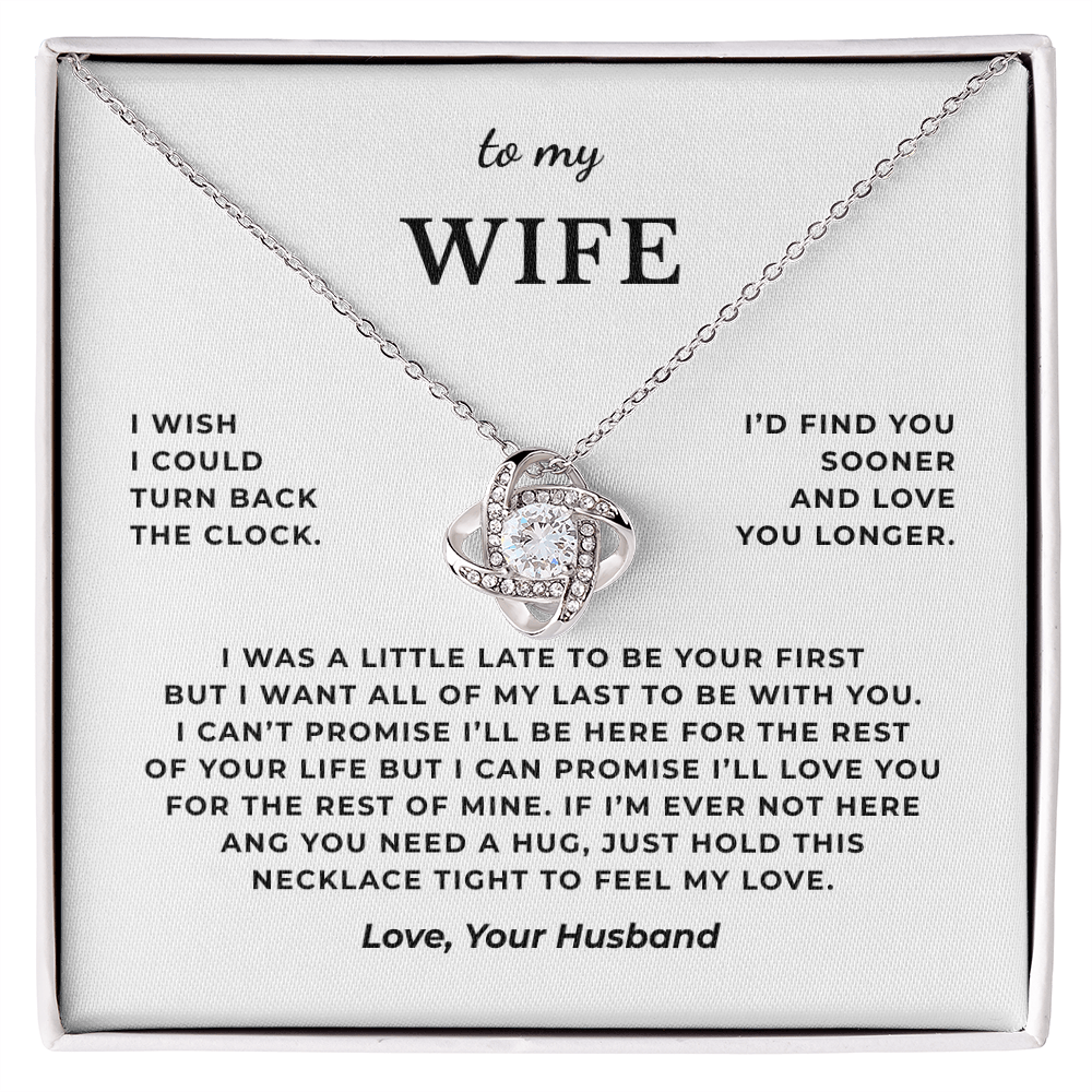 To My Wife Interlocking Hearts Necklace