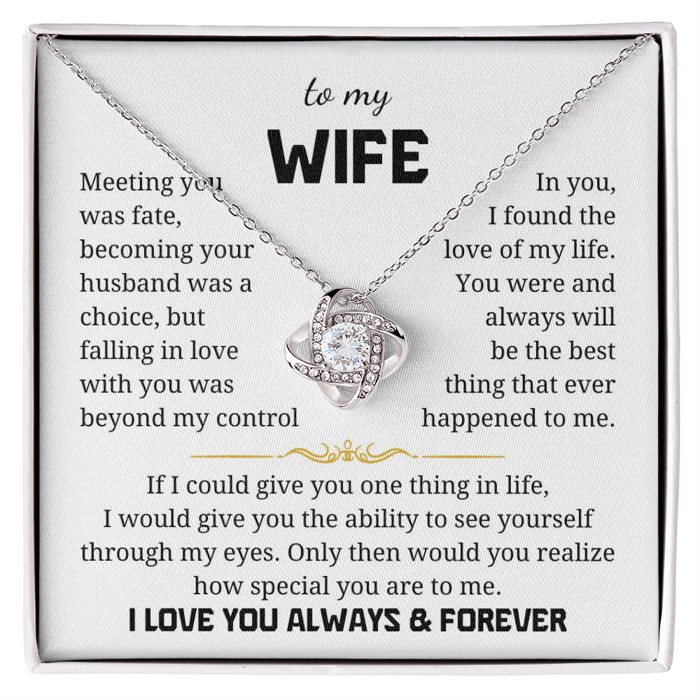 To My Wife Love Knot Necklace