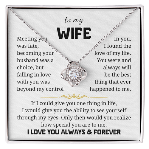 To My Wife Love Knot Necklace