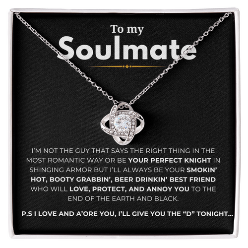 To My Soulmate Love Knot Necklace