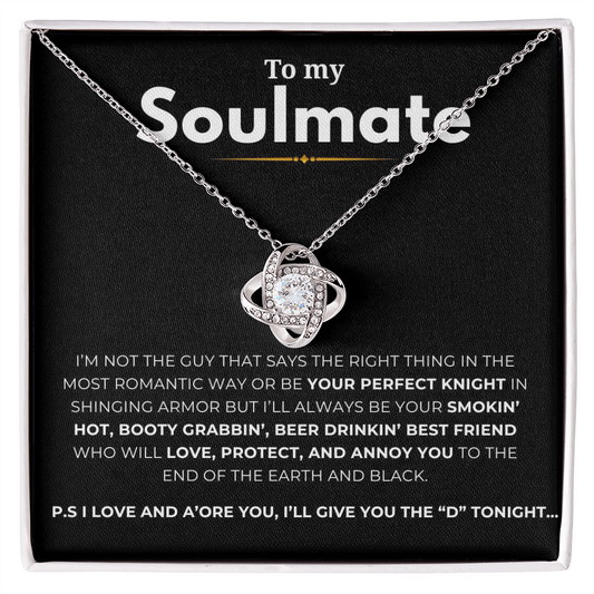 To My Soulmate Love Knot Necklace