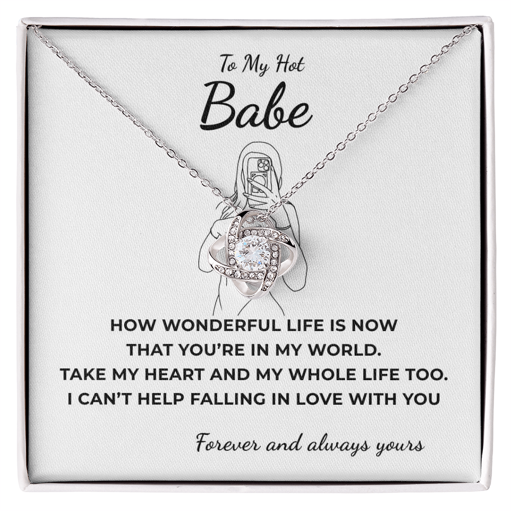 To My Hot Babe Love Knot Necklace