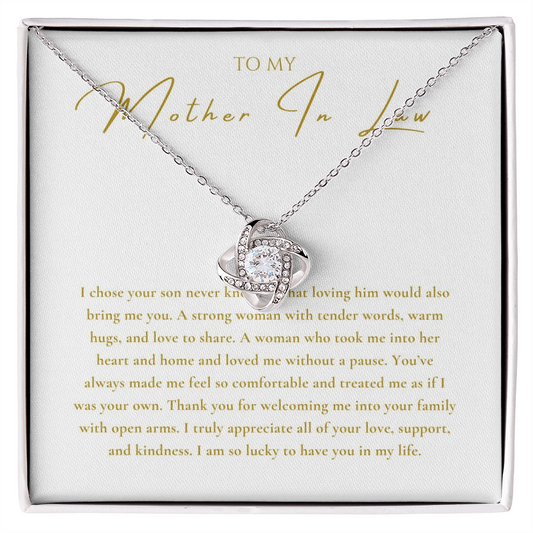To My Mother In Law Wife Interlocking Hearts Necklace