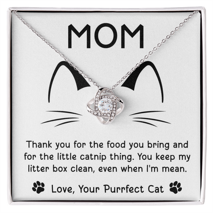Purrfect Cat Love Knot Necklace