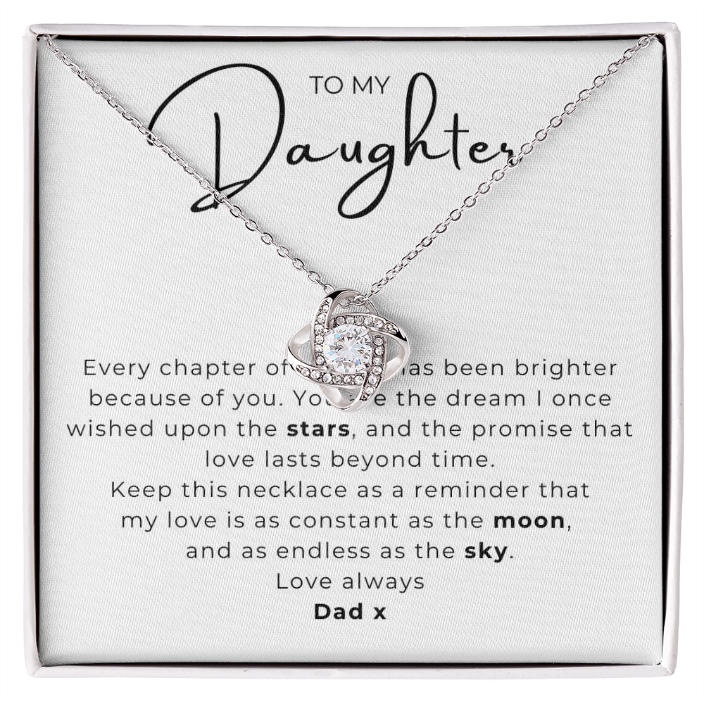 To My Daughter Love Knot Necklace