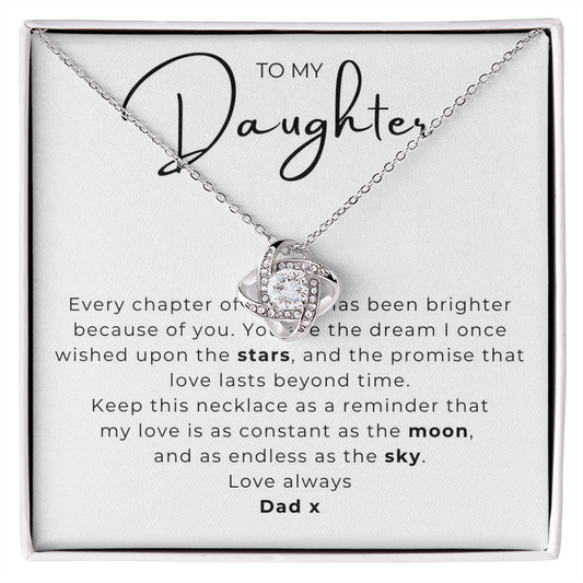 To My Daughter Love Knot Necklace