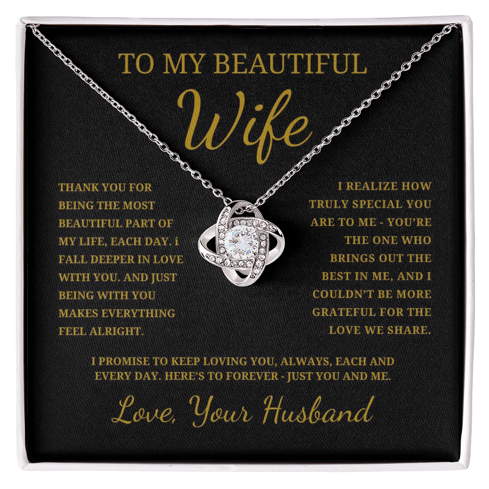 To My Beautiful Wife Love Knot Necklace