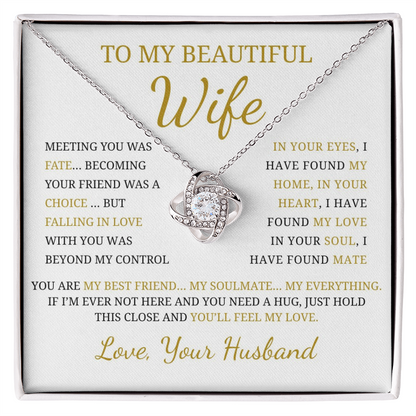 To My Wife Love Knot Necklace