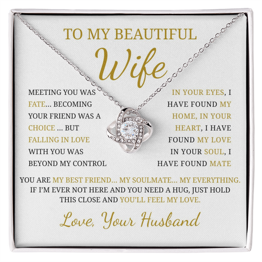 To My Wife Love Knot Necklace