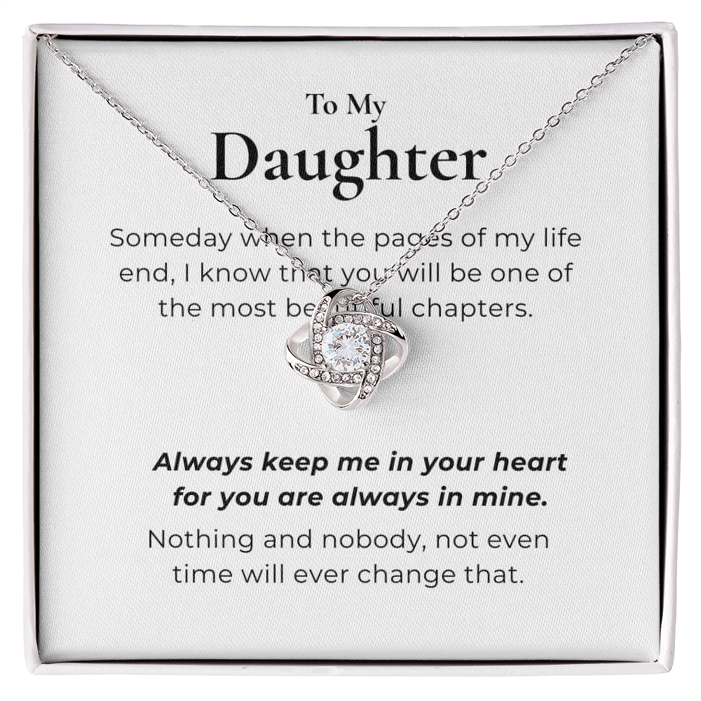 To My Daughter Love Knot Necklace