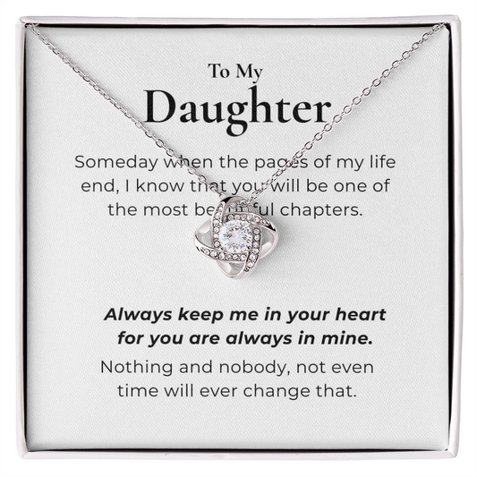 To My Daughter Love Knot Necklace