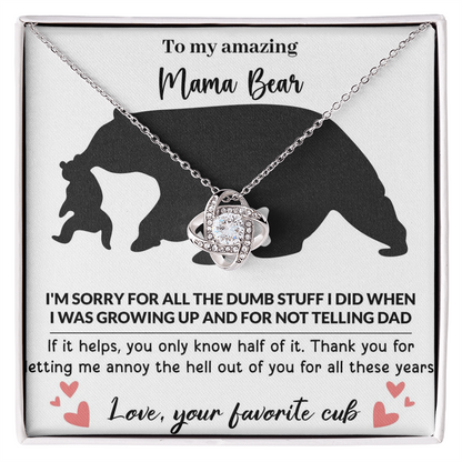 Mama Bear Love Knot Necklace