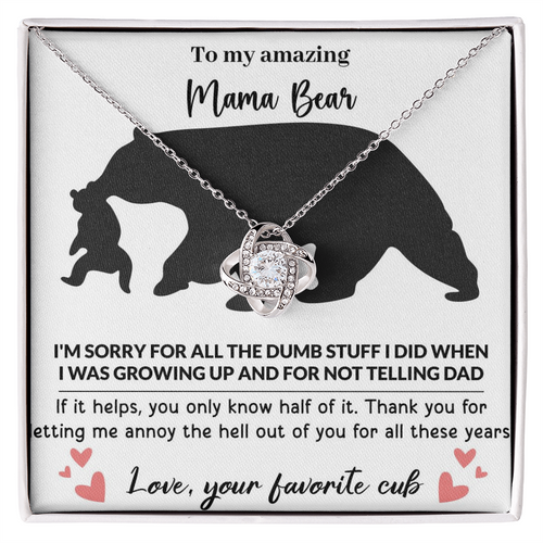 Mama Bear Love Knot Necklace
